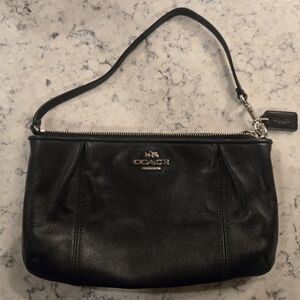 Coach Colette Leather  Wristlet Clutch F52153 Black